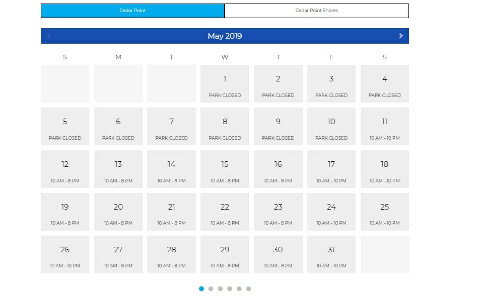 Cedar Point 2019 Calendar Coaster Nation